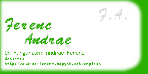 ferenc andrae business card